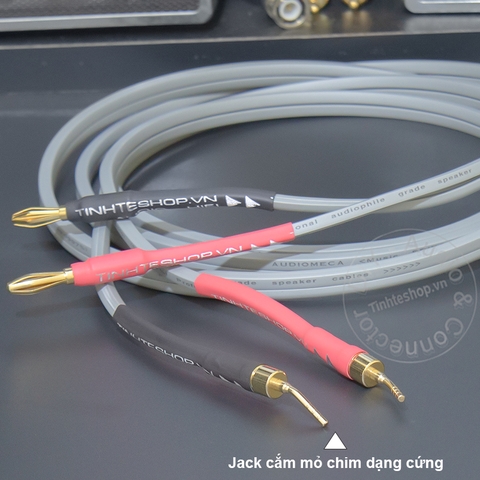 Dây loa giắc bắp chuối sang mỏ chim 1 vế - DIY 4mm to 2mm banana jack speaker cable 1 side OFC 5N copper