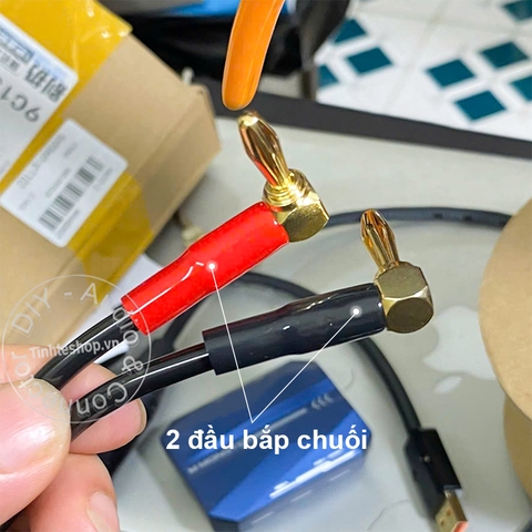 Dây BNC đực sang 2 đầu bắp chuối cho Máy hiện sóng Máy phát điện - BNC to 2 banana plug