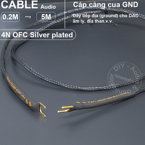 Dây tiếp địa cho Pre AMP Đĩa Than Âm ly - Ground wire for audio equipment with silver-plated 4N copper core