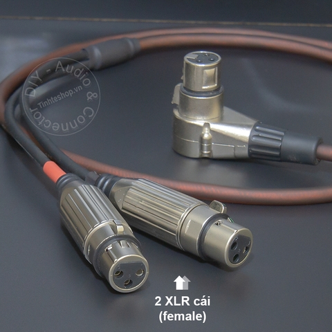 Dây chia XLR cái sang 2 cái cắm cho Vang Đẩy Micro Mixer - Self-made balanced audio XLR port splitter cable to 2