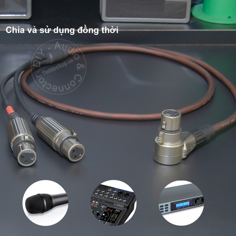 Dây chia XLR cái sang 2 cái cắm cho Vang Đẩy Micro Mixer - Self-made balanced audio XLR port splitter cable to 2