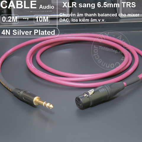 Dây 6 ly TRS sang canon đực balanced lõi đồng mạ bạc chuyển âm thanh cho Mixer DAC Soundcard Loa kiểm âm