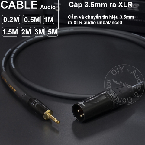 Cáp 3.5mm ra XLR đực chuyển âm thanh từ Smartphone Laptop ra Mix Âm ly Loa