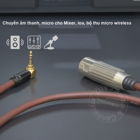 Cáp canon sang 3.5 DIY 0.2 đến 5 mét chuyển micro audio cho Mixer Sound card Loa - XLR male to 3.5mm balanced cable