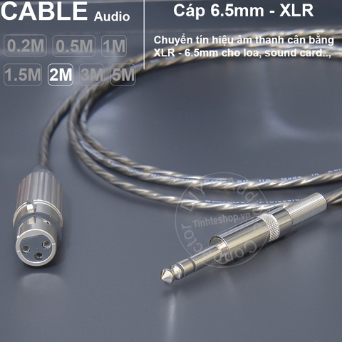 Dây canon sang TRS 6.5mm DIY chuyển âm thanh cho Mixer Sound card Loa kiểm âm - XLR female to 1/4 stereo cable