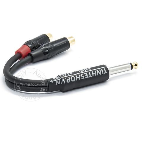 Cáp chia âm thanh 6,35mm 6,5mm mono Âm ly Mixer ra 2 AV bông sen loa 0.2 mét 0.5 mét 1 mét