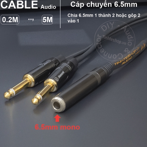 Cáp gộp 2 đầu 6 ly mono sang 6 ly stereo DIY 0.2 đến 5 mét