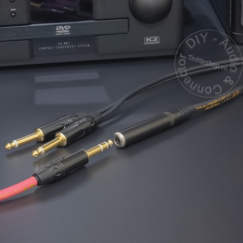 Cáp gộp 2 đầu 6 ly mono sang 6 ly stereo DIY 0.2 đến 5 mét