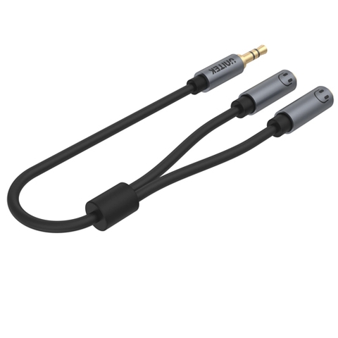 Cáp chia tai nghe 3.5mm 1 ra 2 Unitek Y-C956ABK 20Cm - 3.5mm stereo splitter cable 1 to 2 - Plug in 2 Headphones Speaker