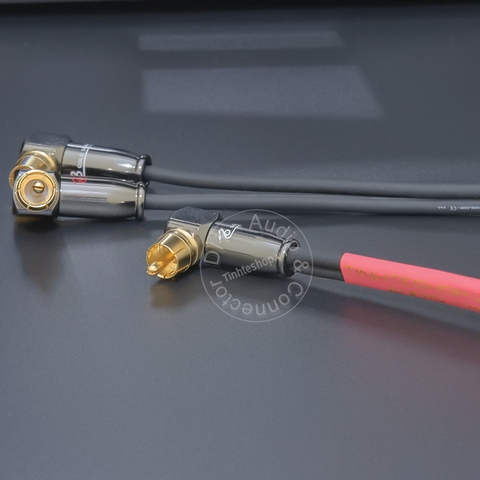 Dây chia AV 1 ra 2 đầu cong vuông góc DIY 0.5 đến 5 mét - RCA 1 to 2 splitter cable converts audio from Sub to speakers