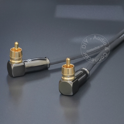 Dây chia AV 1 ra 2 đầu cong vuông góc DIY 0.5 đến 5 mét - RCA 1 to 2 splitter cable converts audio from Sub to speakers