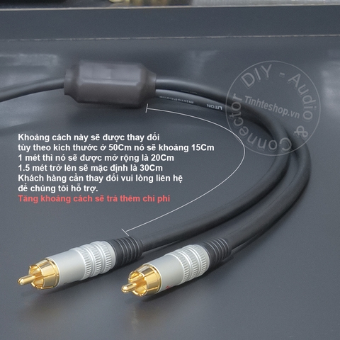 Dây AV 2 ra 4 0.5 đến 5 mét - DIY RCA 2 to 4 analog audio splitter cable
