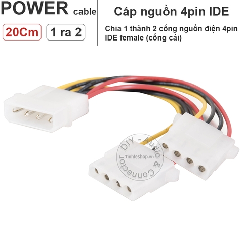 Cáp nối dài 4pin IDE đực sang cái - Molex IDE 4pin male to 4pin IDE female 20Cm
