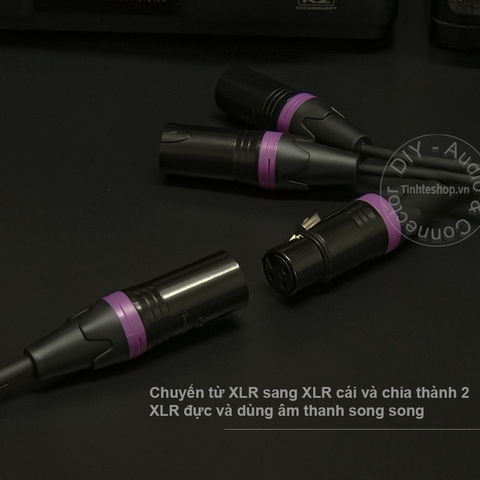 Cáp XLR cái sang 2 XLR đực - Cáp chia bablanced XLR female to 2 XLR male 0.2M 0.5M 1M 1.5M