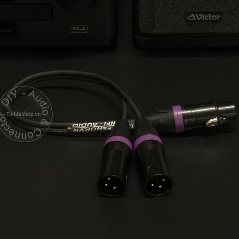 Cáp XLR cái sang 2 XLR đực - Cáp chia bablanced XLR female to 2 XLR male 0.2M 0.5M 1M 1.5M