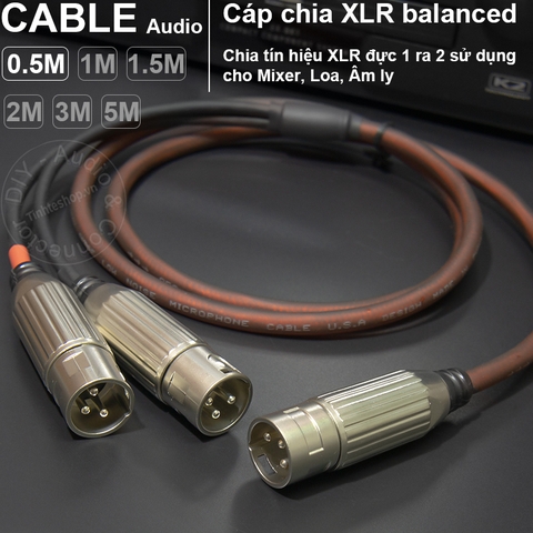 Dây chia Canon đực 1 ra 2 DIY 0.5M đến 5M - XLR male to 2 XLR male cable