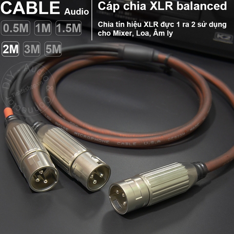 Dây chia Canon đực 1 ra 2 DIY 0.5M đến 5M - XLR male to 2 XLR male cable