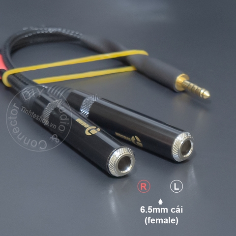 Cáp 4.4 sang 6.5mm TRS chuyển âm thanh từ DAC AMP sang loa kiểm âm - 4.4mm to 2 female TRS balanced audio cable