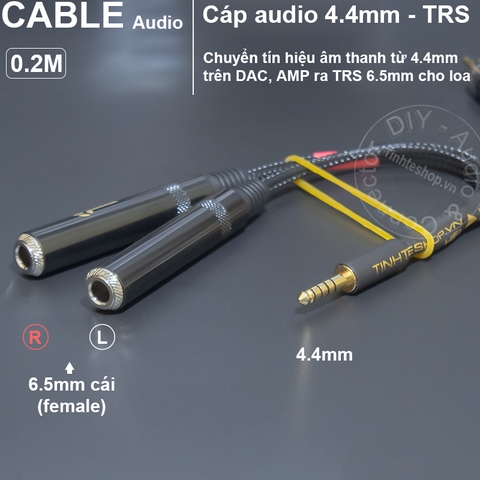 Dây balanced 4.4 sang 2 6.5mm TRS DIY 0.5 đến 2 mét - 4.4mm to 2 6.35mm TRS balanced audio cable