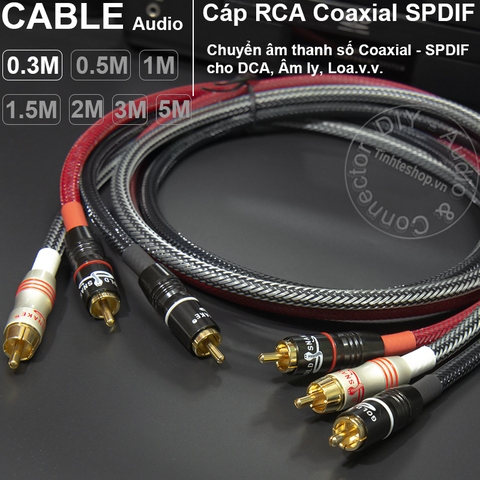 Dây âm thanh số 75Ohm DIY 0.3 đến 5 mét - Coaxial 75Ohm cable