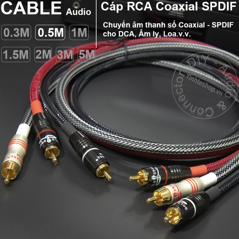 Dây âm thanh số 75Ohm DIY 0.3 đến 5 mét - Coaxial 75Ohm cable