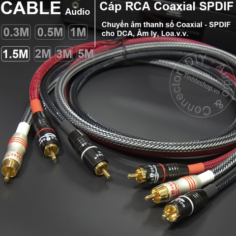 Dây âm thanh số 75Ohm DIY 0.3 đến 5 mét - Coaxial 75Ohm cable