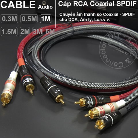 Dây âm thanh số 75Ohm DIY 0.3 đến 5 mét - Coaxial 75Ohm cable