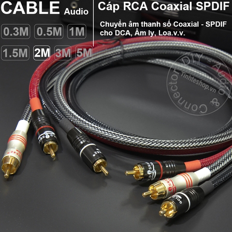 Dây âm thanh số 75Ohm DIY 0.3 đến 5 mét - Coaxial 75Ohm cable