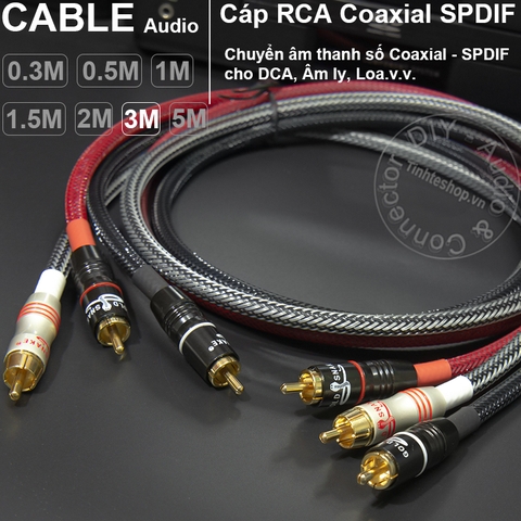Dây âm thanh số 75Ohm DIY 0.3 đến 5 mét - Coaxial 75Ohm cable