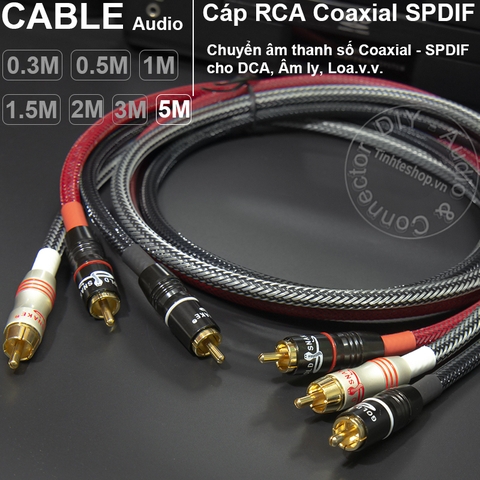 Dây âm thanh số 75Ohm DIY 0.3 đến 5 mét - Coaxial 75Ohm cable