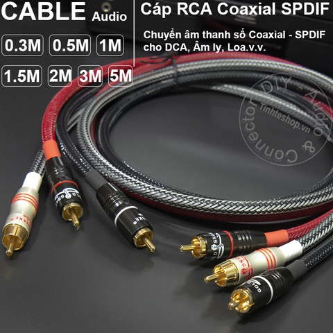 Dây âm thanh số 75Ohm DIY 0.3 đến 5 mét - Coaxial 75Ohm cable