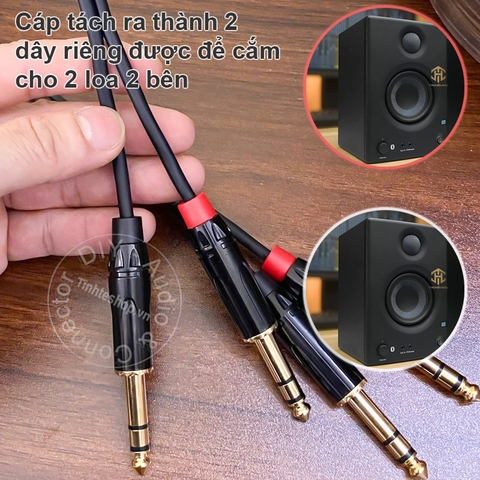 Dây 6.5 ly TRS balanced cho Soundcard Mixer đến Loa kiểm âm KRK ROKIT 7G4 PreSonus Eris E3.5 Yamaha HS3.v.v.