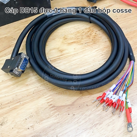 Dây DB15 đực 3 hàng sang terminal bóp cosse - D-Sub 15 male 3-row Siron motor direction X230-3