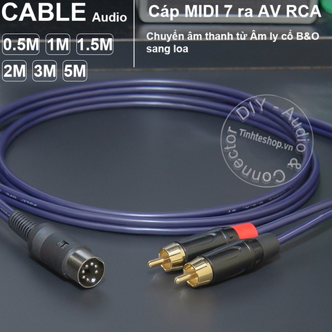 Dây DIN 7pin sang 2 AV cho Beocenter 9000 9500 97000 -  DIY 7-pin to 2 RCA audio cable for B&O amplifier