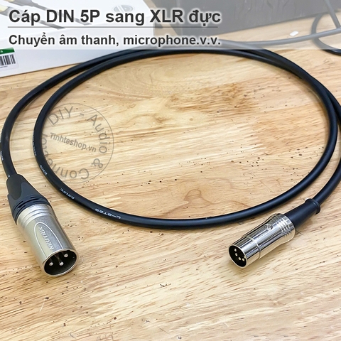 Dây DIN 5 sang canon đực - XLR 3-Pin Male to DIN 5-Pin Male Adapter