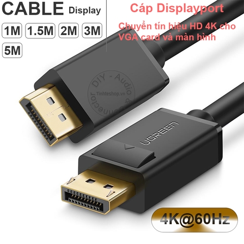Dây màn hình Displayport 4K 60Hz Ugreen DP102 - Displayport to displayport cable 4K 60Hz 1M to 5M