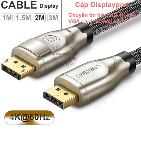 Cáp Displayport 4K60Hz 2K 144Hz Ugreen DP107 - Displayport to Displayport cable 4K 3D 1M 1.5M 2M 3M 5M