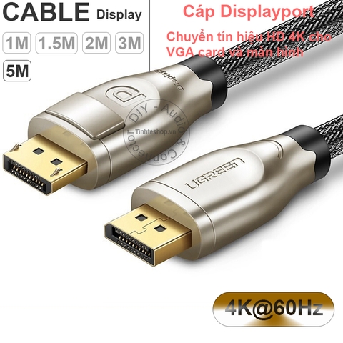 Cáp Displayport 4K60Hz 2K 144Hz Ugreen DP107 - Displayport to Displayport cable 4K 3D 1M 1.5M 2M 3M 5M