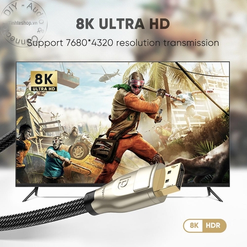 Cáp Displayport 1.4 8K 60Hz Ugreen DP112 - Displayport to Displayport cable 8K 3D 8K@60Hz 2K@165Hz 4K@144HZ 1M 2M 3M