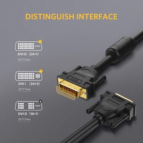 Cáp DVI sang DVI 24+1 2K 60Hz - DVI cable male Ugreen DV101 1M 1.5M 2M 3M 5M .., 30M
