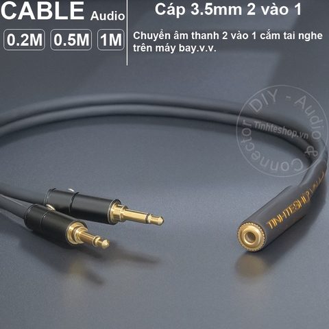 Cáp cắm tai nghe trên máy bay DIY 0.2 đến 1 mét - In-flight headphone cable