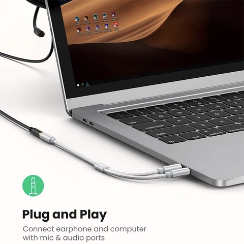 Cáp 2 audio 3.5mm đực ra 1 audio 3.5mm cái Ugreen AV140 10790