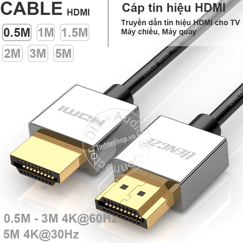 Cáp HDMI 2.0 4K siêu mỏng UENCZE 0.5M 1M 1.5M 2M 3M 5M - Ultra thin HDMI cable V2.0 support 4K