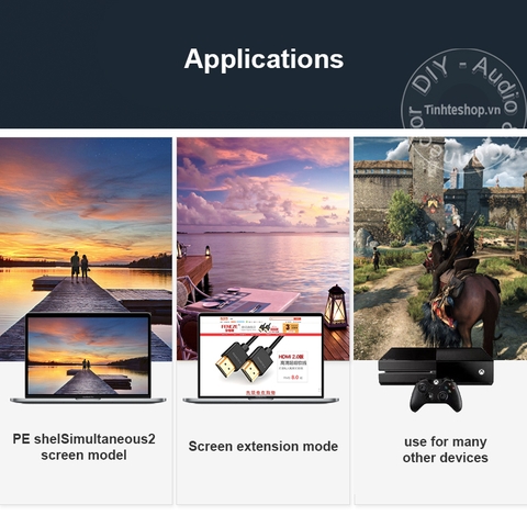 Cáp HDMI 2.0 4K siêu mỏng UENCZE 0.5M 1M 1.5M 2M 3M 5M - Ultra thin HDMI cable V2.0 support 4K
