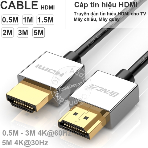 Cáp HDMI 2.0 4K siêu mỏng UENCZE 0.5M 1M 1.5M 2M 3M 5M - Ultra thin HDMI cable V2.0 support 4K