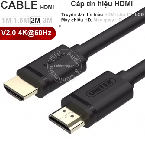 Cáp HDMI TV 4K 60Hz V2.0 Unitek 1M 1.5M 2M 3M - HDMI cable ultra HD 4K60Hz