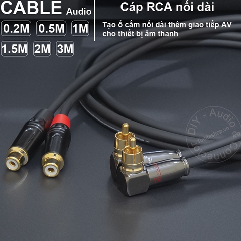 Dây hoa sen AV nối dài DIY 0.2 đến 3 mét - RCA male to RCA female extend cable