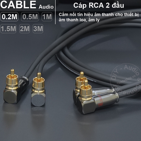 Dây AV 2 đầu bẻ góc DIY dài 0.2 đến 3 mét - Cáp AV 2 đầu bông sen