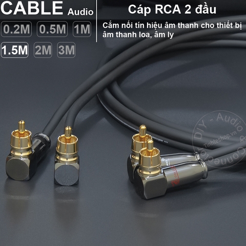 Dây AV 2 đầu bẻ góc DIY dài 0.2 đến 3 mét - Cáp AV 2 đầu bông sen