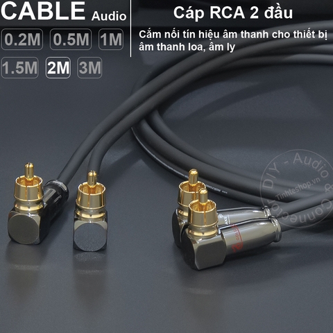 Dây AV 2 đầu bẻ góc DIY dài 0.2 đến 3 mét - Cáp AV 2 đầu bông sen